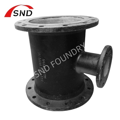 Ductile Iron Flanged Reducing Tee PN10 Pipe Fittings Cement Lining Bitumen Coating
