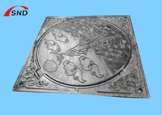 C250 Duktylne Żelazo kwadratowe Art Manhole Cover Rozmiar 700*865*100mm