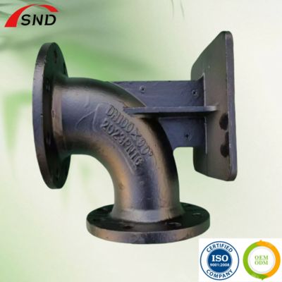 Ductile Cast Iron DI 90 Degree Double Flanged Duckfoot Bend DN100 PN16