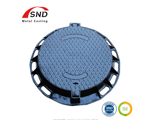 EN124 C250 Ductile Iron Round Manhole Cover With Hinge Anti‑Slip For Municipal Sewer Road